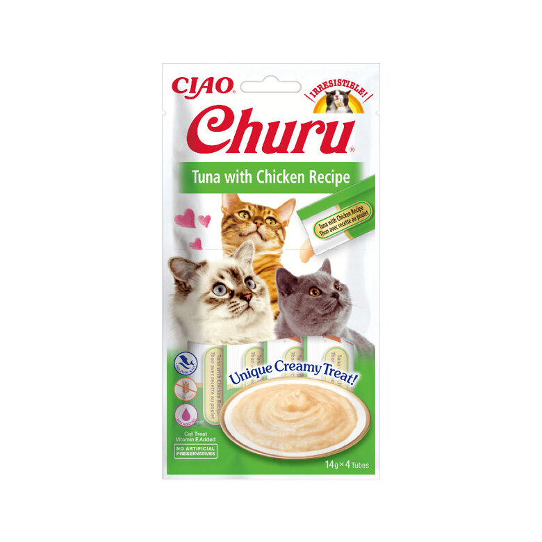 Churu Snack Cremoso de Atún con Pollo para gatos, , large image number null